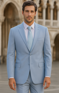 Mens Blazer Classic Fit Sport Coat Two Buttons Lightweight Suit Jacket Iceberg Green