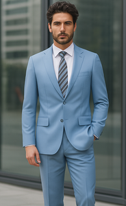 Mens Blazer Classic Fit Sport Coat Two Buttons Lightweight Suit Jacket Iceberg Green