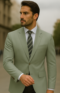 Mens Blazer Classic Fit Sport Coat Two Buttons Lightweight Suit Jacket Iceberg Green