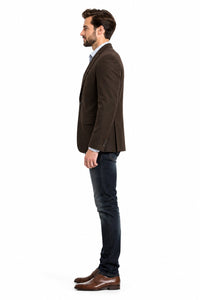 Men's Brown 2 Button Fashion Dress Casual Blazer