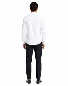 Daniel Ellissa Men's White French Front Dress Shirt w/ Classic Banded Collar
