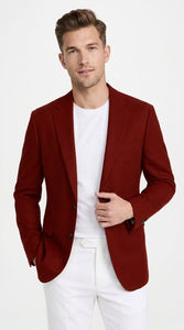 Mens Crimson Red Blazer – Classic Two-Button Wedding, Church, Business & Smart-Casual Sport Coat
