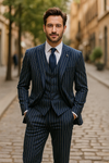 Blue Pinstripe Suits