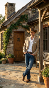 Mens Dark Tan Cowboy Western Blazer – Classic Western Style Sport Coat Casual Formal Jacket for Business Wedding Modern Fit