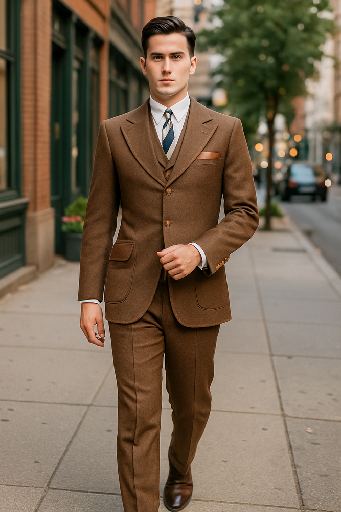 Denim Suit - Cotton Fabric Vested Suit - 3 Pieces Suit - Vested Fancy Suit