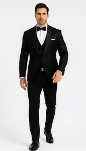 Luxury Black Floral Lace 3-Piece Tuxedo for Men – Perfect Wedding Suit