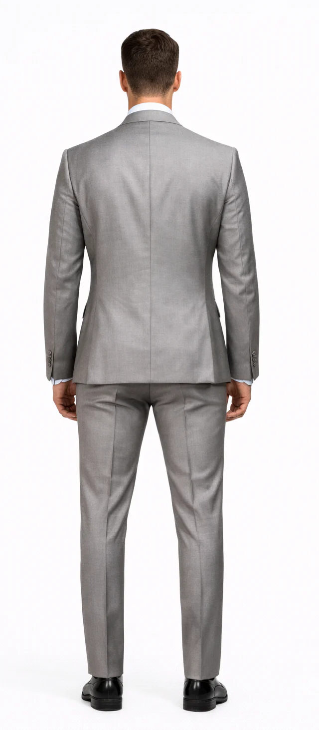 Men’s Gray Slim Fit 3-Piece Suit by Rossiman - With Vest & Tailored Trousers – Italian-Inspired Modern Elegance
