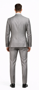 Men’s Gray Slim Fit 3-Piece Suit by Rossiman - With Vest & Tailored Trousers – Italian-Inspired Modern Elegance