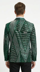 Mens Green Sequin Christmas Holiday Blazer – Luxury Party Jacket for New Year, Wedding and Festive Events New Year Jacket