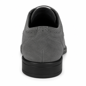 Polished Product Title: "Bravo Men's Grey Vegan Suede Wingtip Dress Shoe for Weddings & Proms"