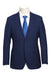 Mens Luxury Wool 2-Btn Slim Fit Notch Suit by English Laundry in Midnight Blue Windowpane Plaid - Elegant Mensattire