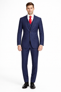 Mens Tiglio Solid Navy Suit – Classic 2 Piece Navy Blue Suit for Wedding, Business & Formal Wear