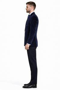Men's Velvet Dark Navy Blue Blazer - Sport Coat For Men