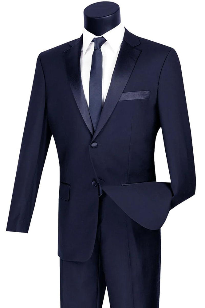 "Mens Navy Vinci Tuxedo | Slim Fit Notch | 2 Btn" - USA Men's Outlet