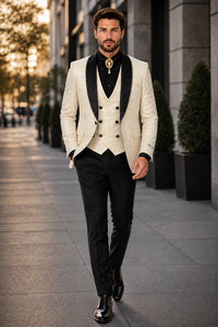 Ivory Tuxedo - Cream Wedding Suit  - Off White Groom Suit