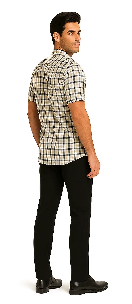 Mens Plaid Walking Suit in black by Dreams by Zacchi – 2 Piece Leisure Outfit with Matching Shirt and pant - $99
