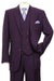 “Mens Purple 2-Btn Pleated Pant Suit w/ Double Breasted Vest: Fortino Landi" - USA Men's Outlet