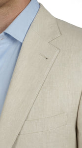 Mens Real ENZO Tovare Linen Spring Summer Suit – Lightweight Breathable Light Beige Wedding Suit