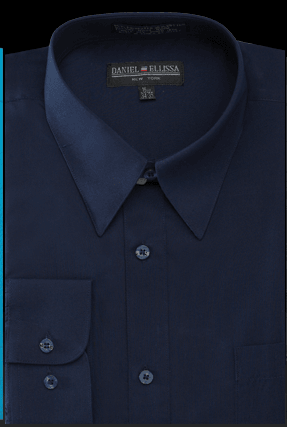 "Mens Regular Fit Dress Shirt by Daniel Ellissa - Navy Blue". - USA Men's Outlet