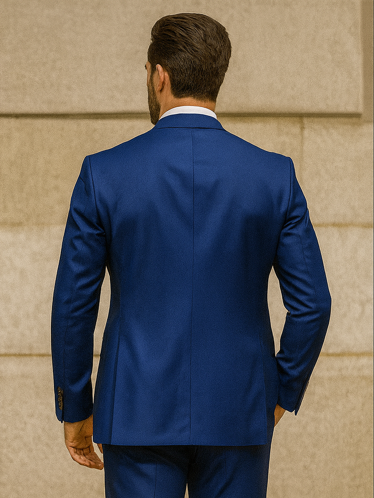 Royal Blue Wedding Suit for Men – 3-Piece Set with Tie & Vest