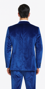Royal Blue Velvet Suit for Men – Tazzio 2-Piece Slim Fit Peak Lapel Formalwear