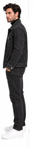 Mens Charcoal Black Casual Dressy Walking Suit – Long Sleeve Shirt & Matching Pants Set