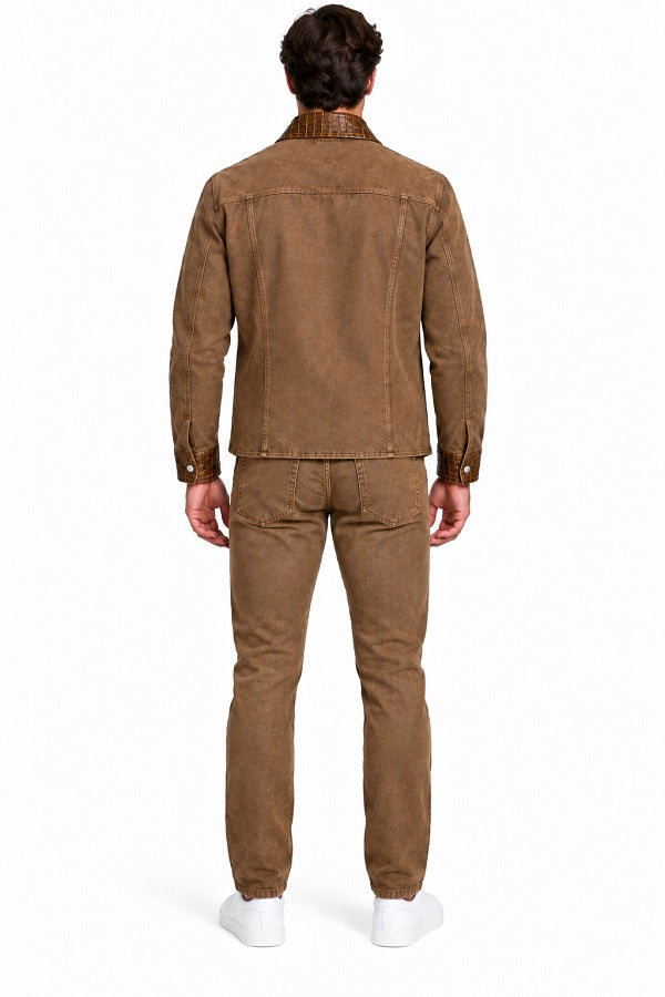 Mens Casual Dressy Walking Suit – Long Sleeve Shirt & Matching Pants Set