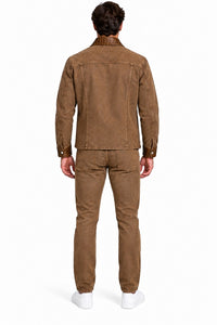 Mens Casual Dressy Walking Suit – Long Sleeve Shirt & Matching Pants Set