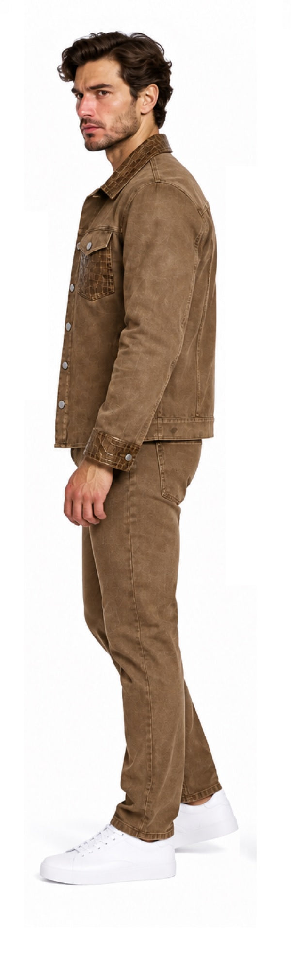 Mens Casual Dressy Walking Suit – Long Sleeve Shirt & Matching Pants Set