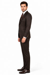Rossi Man BOND RM1753 Slim Fit 3-Piece Suit – 1-Button Peak Lapel Men’s Formalwear