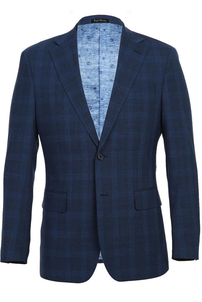 "Mens Slim-fit Wool Suit in Windopane Plaid by English Laundry" - USA Men's Outlet