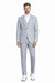 Men's Stacy Adams Vested Peak Lapel Baby Blue Plaid Prom & Wedding Suit