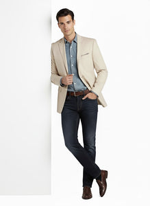 Men's Summer Blazer 2 Button Linen Classic Fit Sport Coat Tan