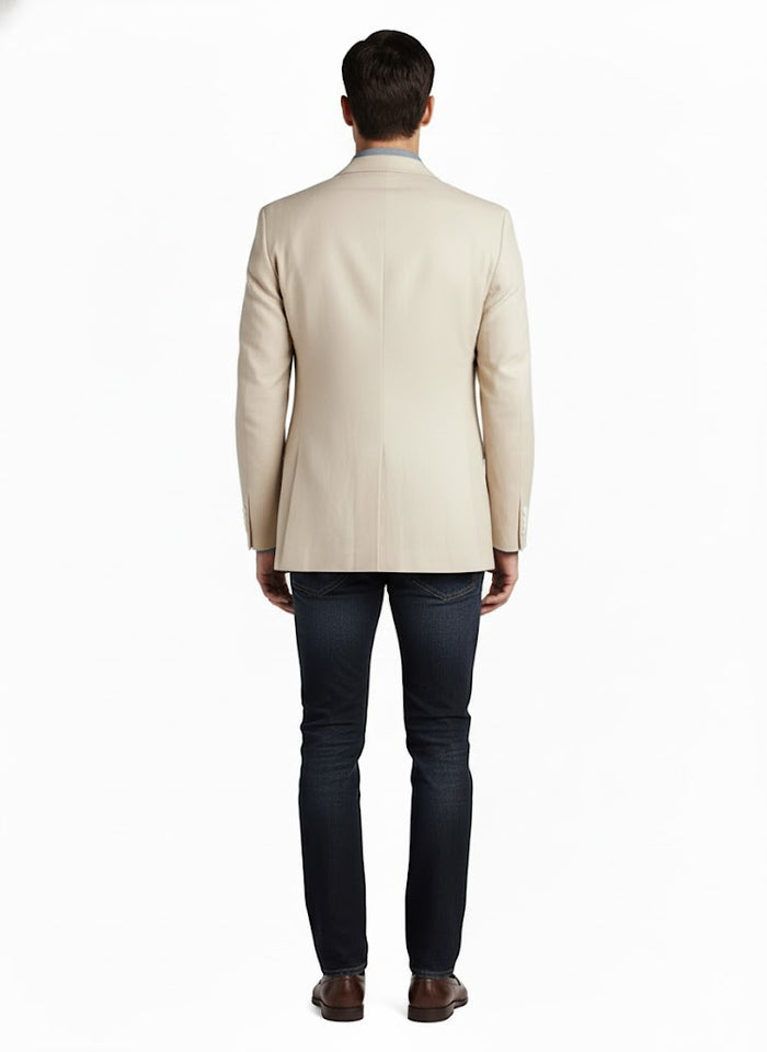 Men's Summer Blazer 2 Button Linen Classic Fit Sport Coat Tan