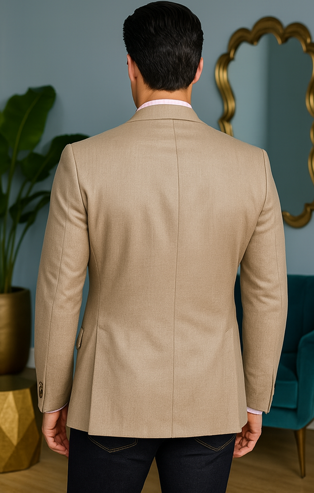 Mens Tan Sport Coat - Beige Color Blazer - Summer Jacket