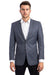 Mens Tazio Charcoal Grey 2-Button Reg Fit Sport Coat - Stylish Blue & Pink Windowpane Plaid - USA Men's Outlet