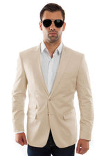 Mens Tazio Tan Summer Sport Coat w/ Two-Button Peak Lapel - USA Men's Outlet
