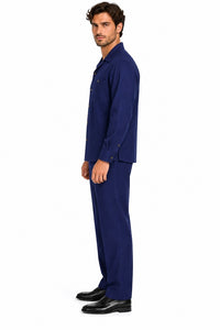 Mens Royal Navy Classic Walking Suit – Long-Sleeve Shirt & Matching Pants