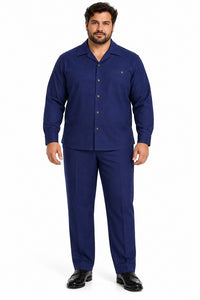 Mens Royal Navy Classic Walking Suit – Long-Sleeve Shirt & Matching Pants