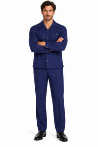 Mens Royal Navy Classic Walking Suit – Long-Sleeve Shirt & Matching Pants