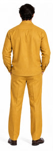 Mens Gold Casual Dressy Walking Suit – Long-Sleeve Shirt & Matching Pants