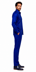 Mens Royal Navy Heritage Walking Suit – Greek Key Pattern Shirt & Matching Pants