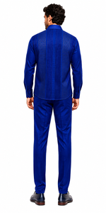 Mens Royal Navy Heritage Walking Suit – Greek Key Pattern Shirt & Matching Pants