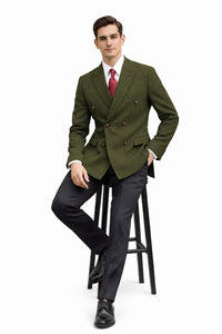 Mens Dark Green Winter Blazer - Hunter Sport Coat jacket Modern Fit 2 Buttons Style Notch