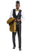 Menswear 

"Tazio Men's Luxe Gold One-Button Paisley Vested Tuxedo: Slim Fit & Shiny." - USA Men's Outlet