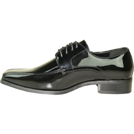 Menu Classic Black Patent Bicycle Toe Tuxedo Shoe by Bravo - USA Men's Outlet