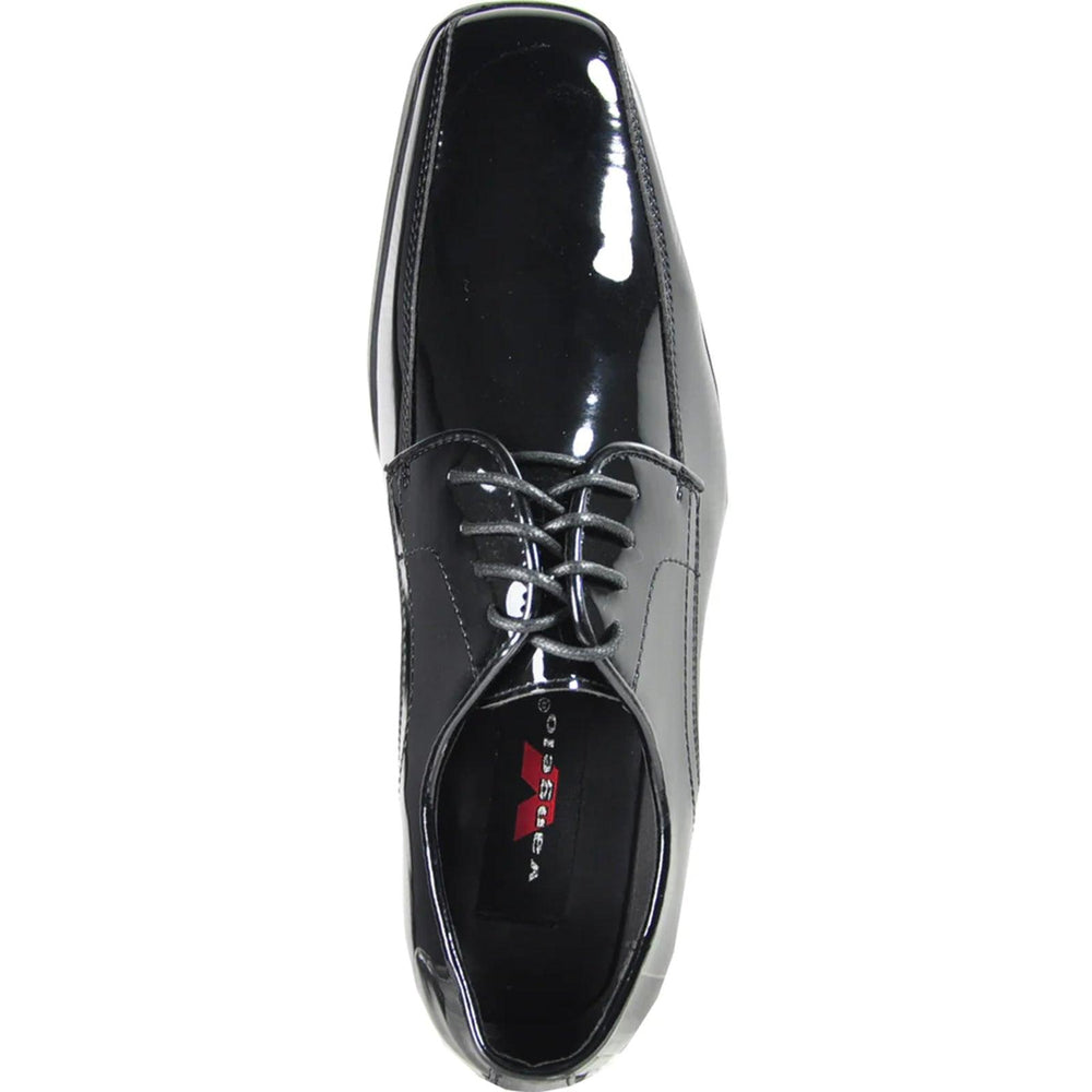 Menu Classic Black Patent Bicycle Toe Tuxedo Shoe by Bravo - USA Men's Outlet