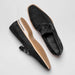 Zelli Meo 3 Suede and Crocodile Penny Loafers in Black