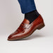 Zelli Meo Hand Burnished Calfskin Penny Loafers in Cognac