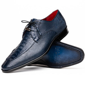 Genuine Caiman & Lizard Navy Shoe